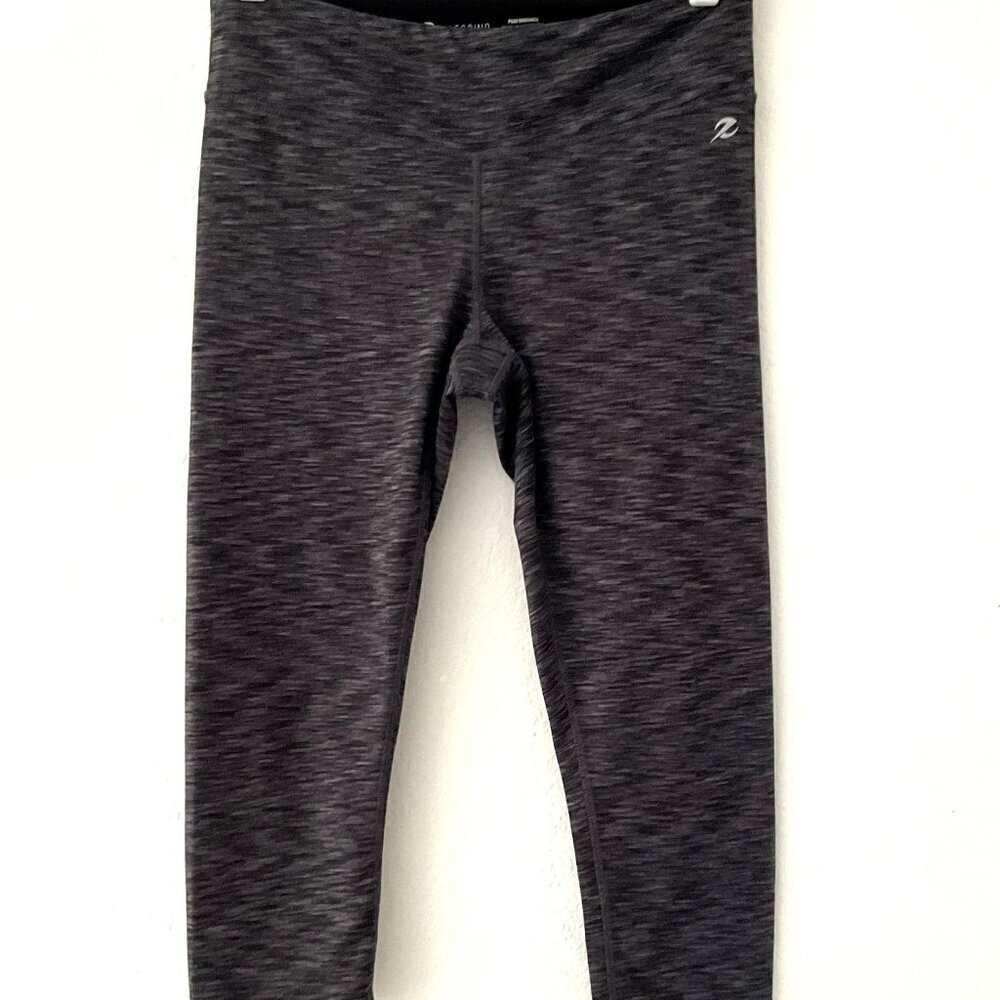 Energy Zone Space Dye Capri Leggings Small Dark Charcoal Gray Workout Crop